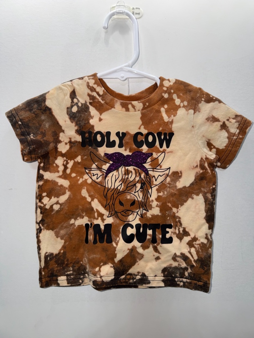 Kids 'Holy Cow I'm Cute' Tie-Dye Tee - Brown
